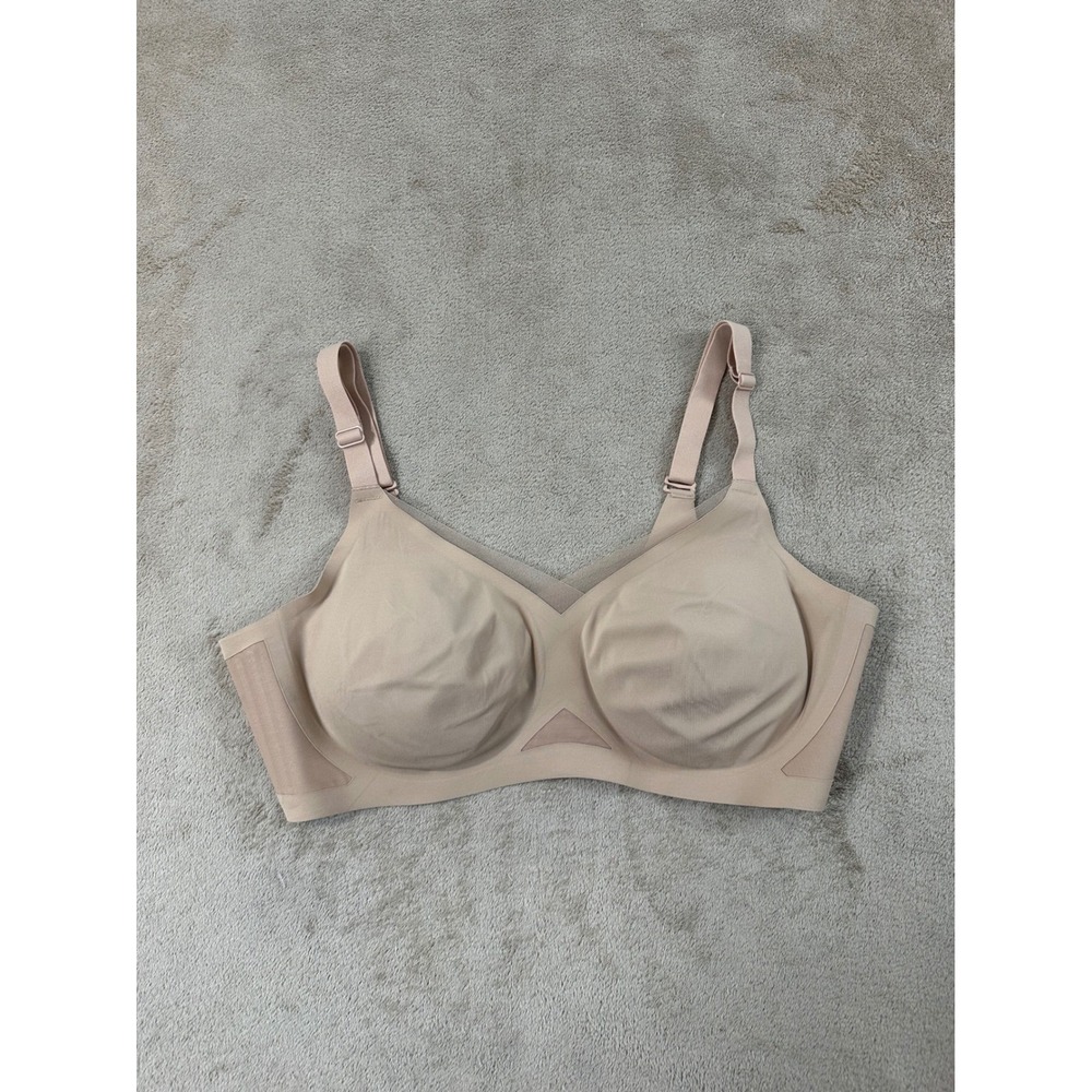 Honeylove Crossover Bras Wireless Women plus Size 1X Beige Comfortable Comfy EUC